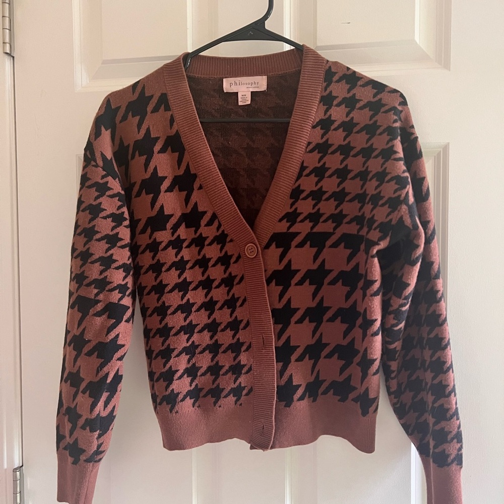 Philosophy Women's Houndstooth Sweater - Black and Brown